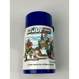 Vintage 1986 Gi Joe Thermos For Lunchbox Aladdin Hasbro American Hero USA Blue C